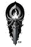"Hollow" dark souls  knight rest all body bonfire tattoo design idea