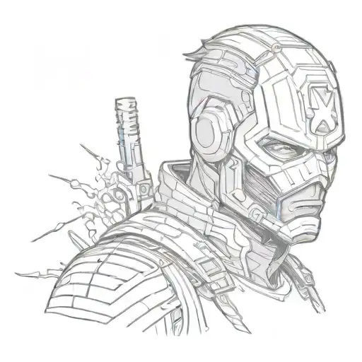 marvel winter soldier mask tattoo design idea