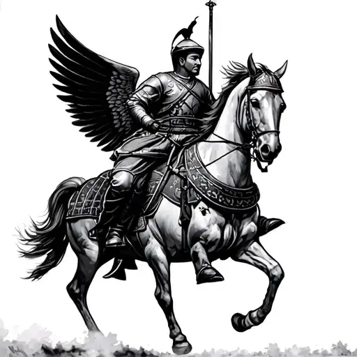 polish cavalry, winged hussars tattoo design idea