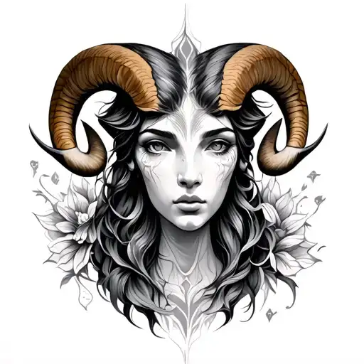 aries and virgo tattoo design idea