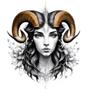 aries and virgo tattoo design idea