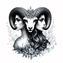aries and virgo tattoo design idea