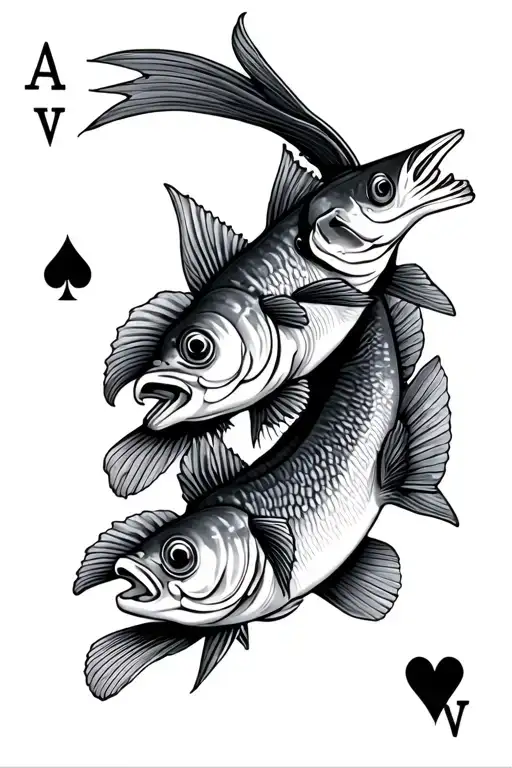 Fish and shells spitfire ace tattoo design idea