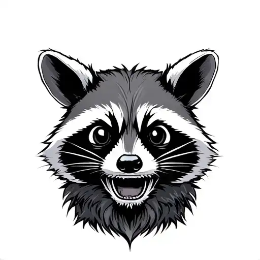 Rat Fink raccoon tattoo design idea