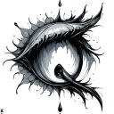 Q tear drop tattoo design idea