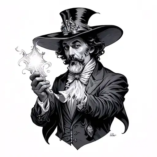 Magician tattoo design idea