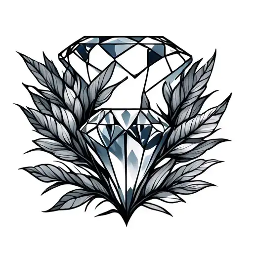 diamond, sea, forest, flower, number 6, pride, bravery, snow, loneliness, ruby tattoo design idea