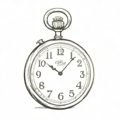 pocket watch with time 1:23 tattoo design idea
