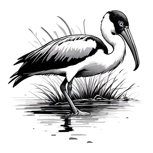 ibis on gulf shore tattoo design idea