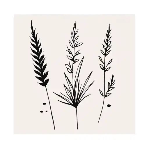 prairie grasses tattoo design idea