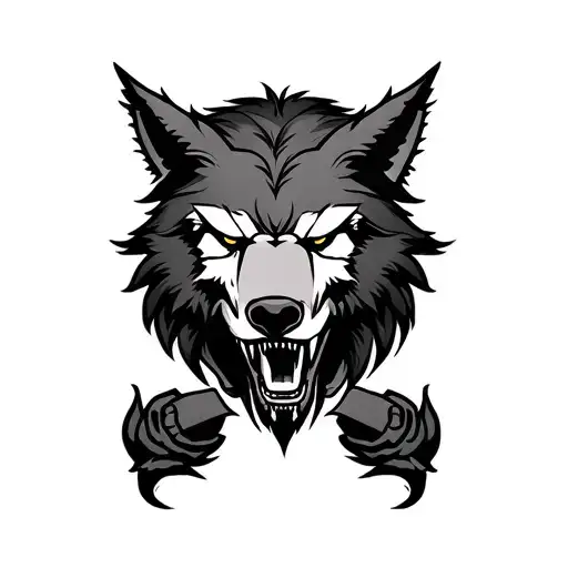 fenrir cerberus head tattoo holding tattoo design idea