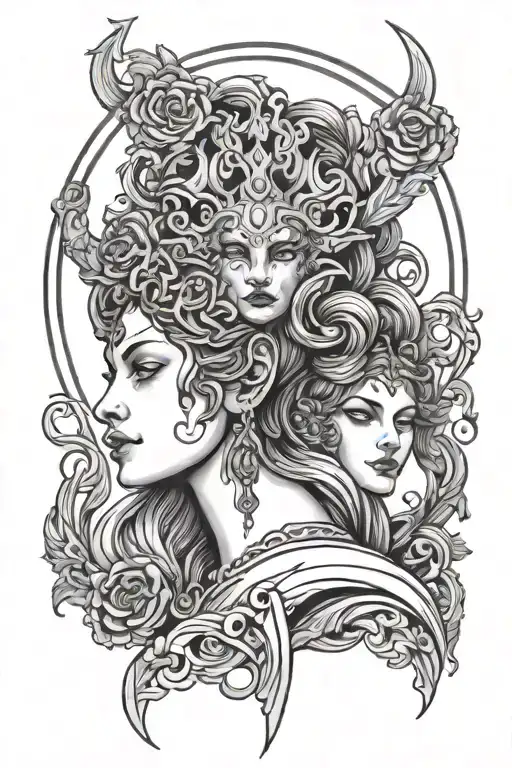 hecate goddess tattoo design idea