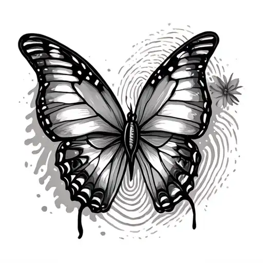 butterfly fingerprint tattoo design inspired tattoo design idea