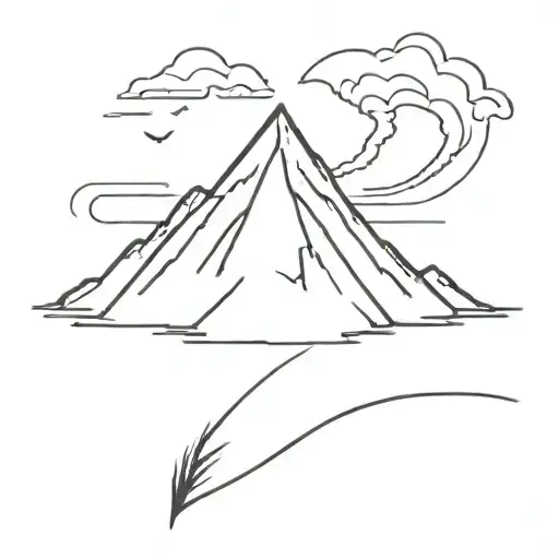 volcano tattoo design idea