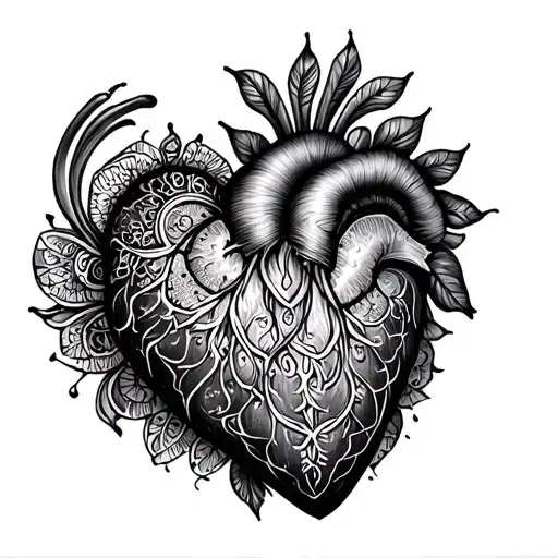 Heart Mandala tattoo design idea