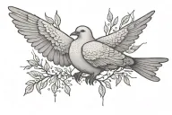 dove with olive branch representing forgiveness and freedom MINIMALISTIC tattoo design idea