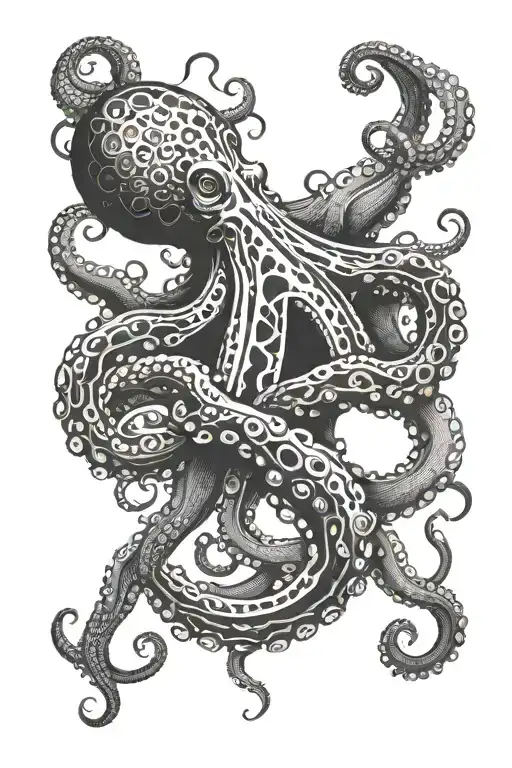 octopus black hole tattoo design idea