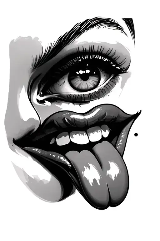 Psychodelicfeaturing eyes with tongues trippy style tattoo design idea