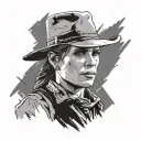 Sadie Adler red dead redemption 2 shoulders and up face profile tattoo design idea