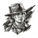 Sadie Adler red dead redemption 2 shoulders and up face profile tattoo design idea