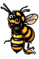 cartoon bumble bee tattoo design idea