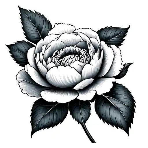 Peony tattoo design idea