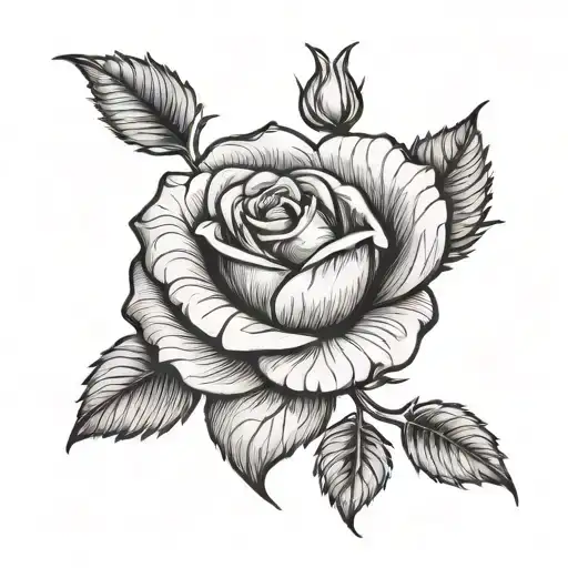 Rose in one Single line tattoo tattoo design idea