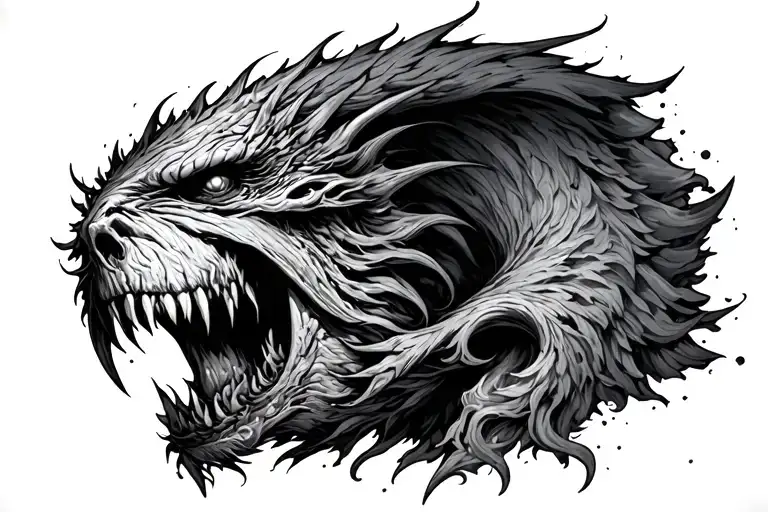 angle whispering demon tattoo design idea