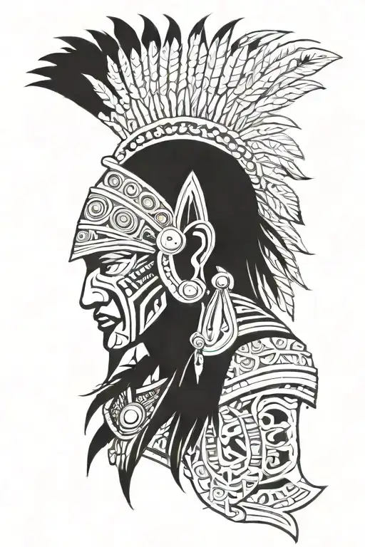 Indian warrior tattoo design idea