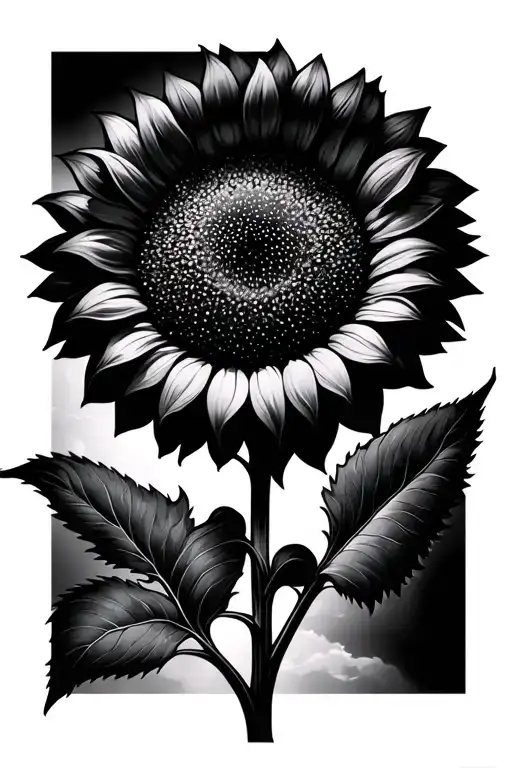 sunflower, sun moon tattoo design idea