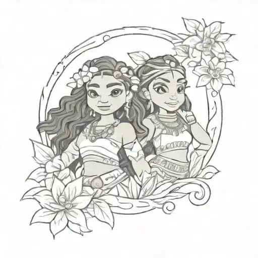 moana 2 sister tattoos cute tattoo design idea
