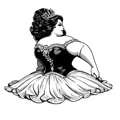 chubby nude bbw princess tattoo design idea