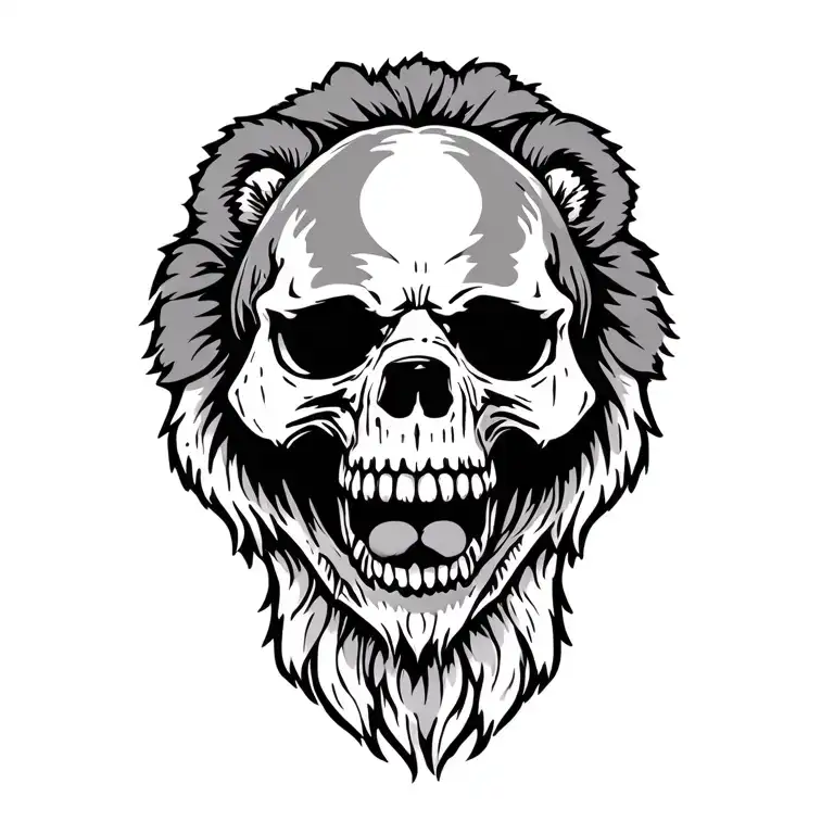 grateful dead skull dancing bear tattoo design idea