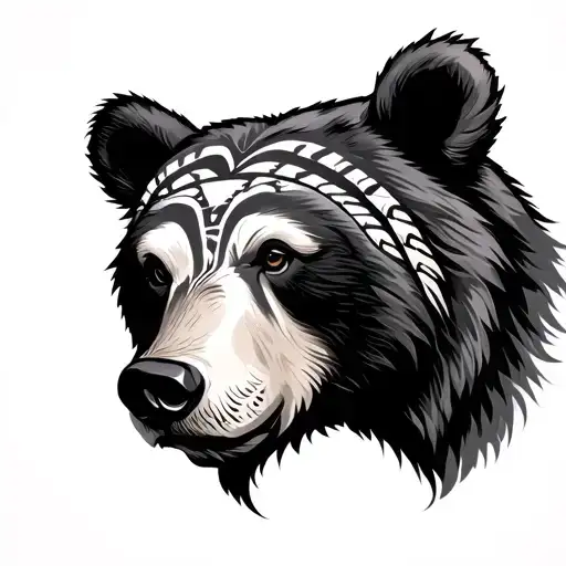 nordic bear head tattoo design idea