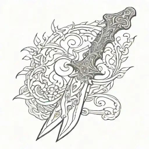 lord of the rings knife "narsil" tattoo design idea