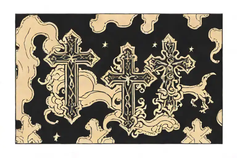 three crosses tattoo design idea