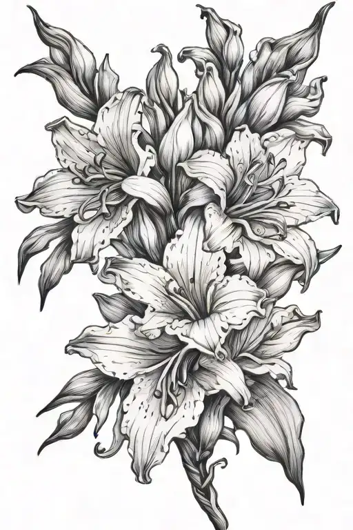 gladiolus flower with gorgeous as stem wrapped tattoo design idea