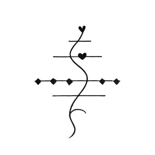 S in morse code and a heart at the end wraps tattoo design idea