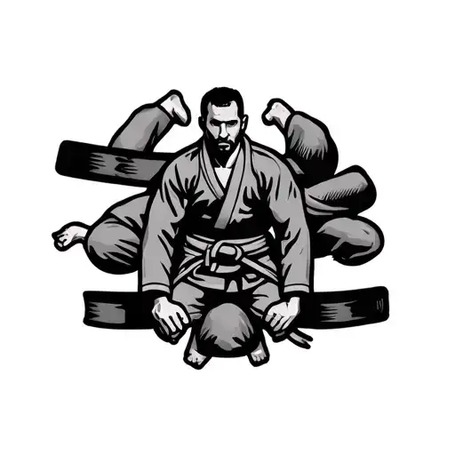 Brazilian Jiu jitsu belt progression tattoo design idea