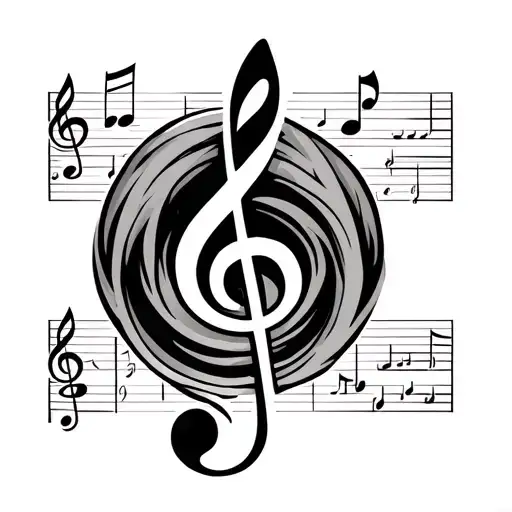 🔱 , bass clef , music notes , kappa kappa psi tattoo design idea