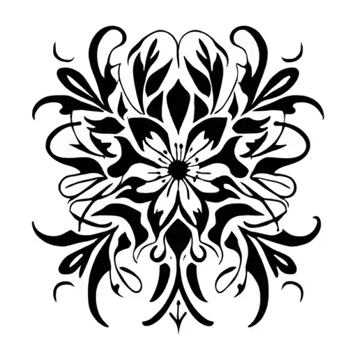 art nouveau patterns with a floral tattoo design idea