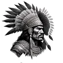 aztec warrior, spanish conquistador, american soldier tattoo design idea
