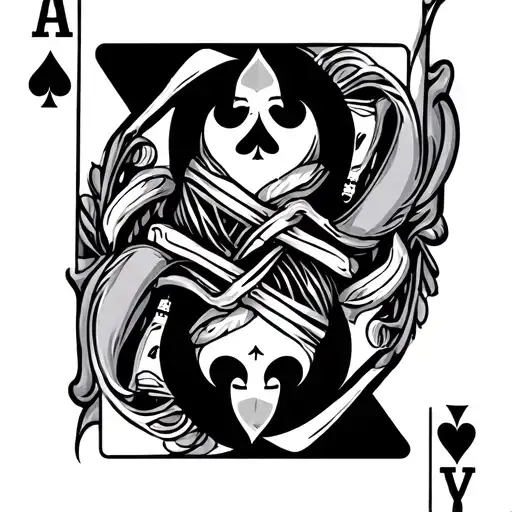 playing cards and came tattoo design idea