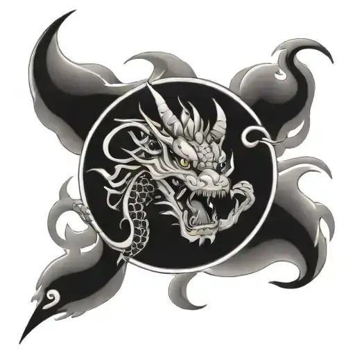Japanese yakuza style dragon tattoo design idea