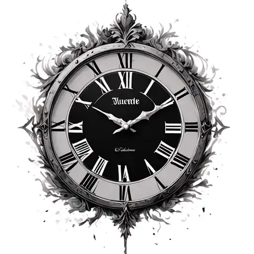 Roman Numeral Clock 01:17 tattoo design idea