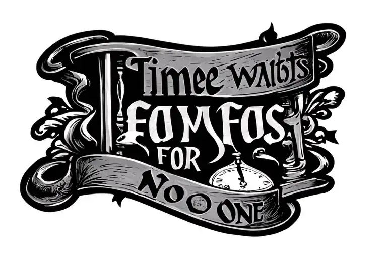 "Time waits for no one" Hourglass tattoo design idea
