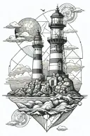 sea ​​lighthouse tattoo design idea