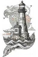 sea ​​lighthouse tattoo design idea