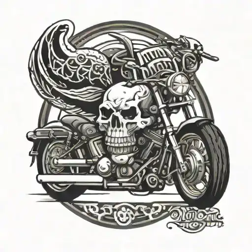 willie g skull Harley Davidson motorcycle tattoo design idea