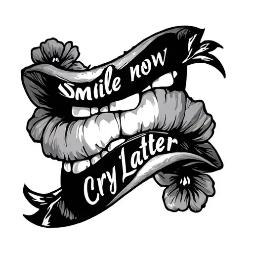 smile now cry later tattoo tattoo design idea